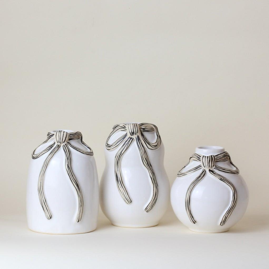 🎀Stripey Bow Vases🎀