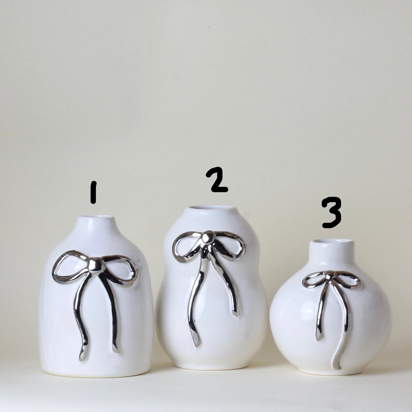 🎀Chrome Bow Vases🎀