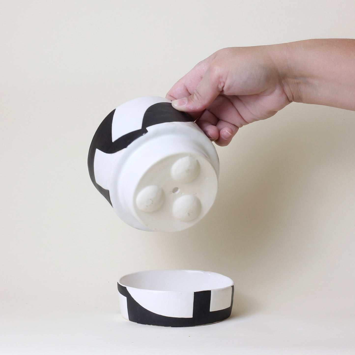 B&W Confetti Planter
