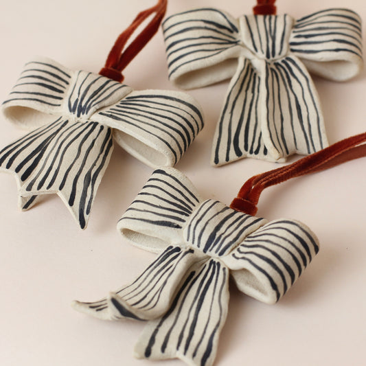 Striped Bow Ornament