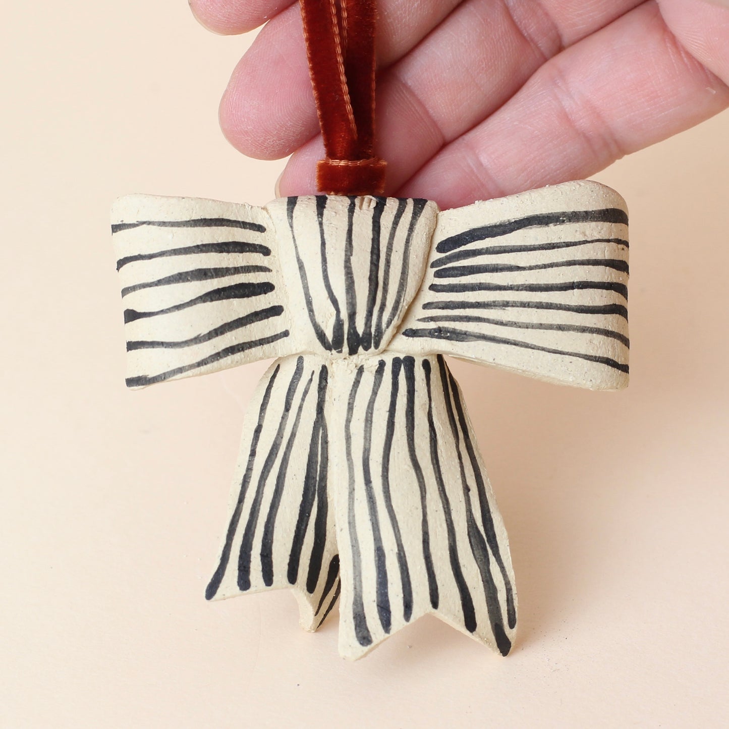 Striped Bow Ornament