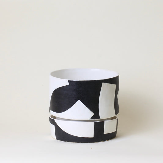 B&W Confetti Planter
